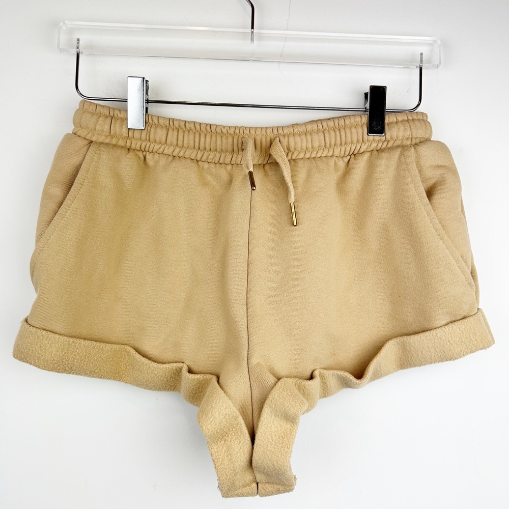 We Wore What Tan Sweat Shorts Women’s Size M